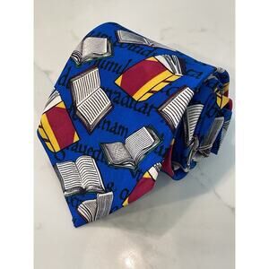 Vintage Allyn Levenger Collaboration Tie Books Reading Academia 55.5 x 3.5